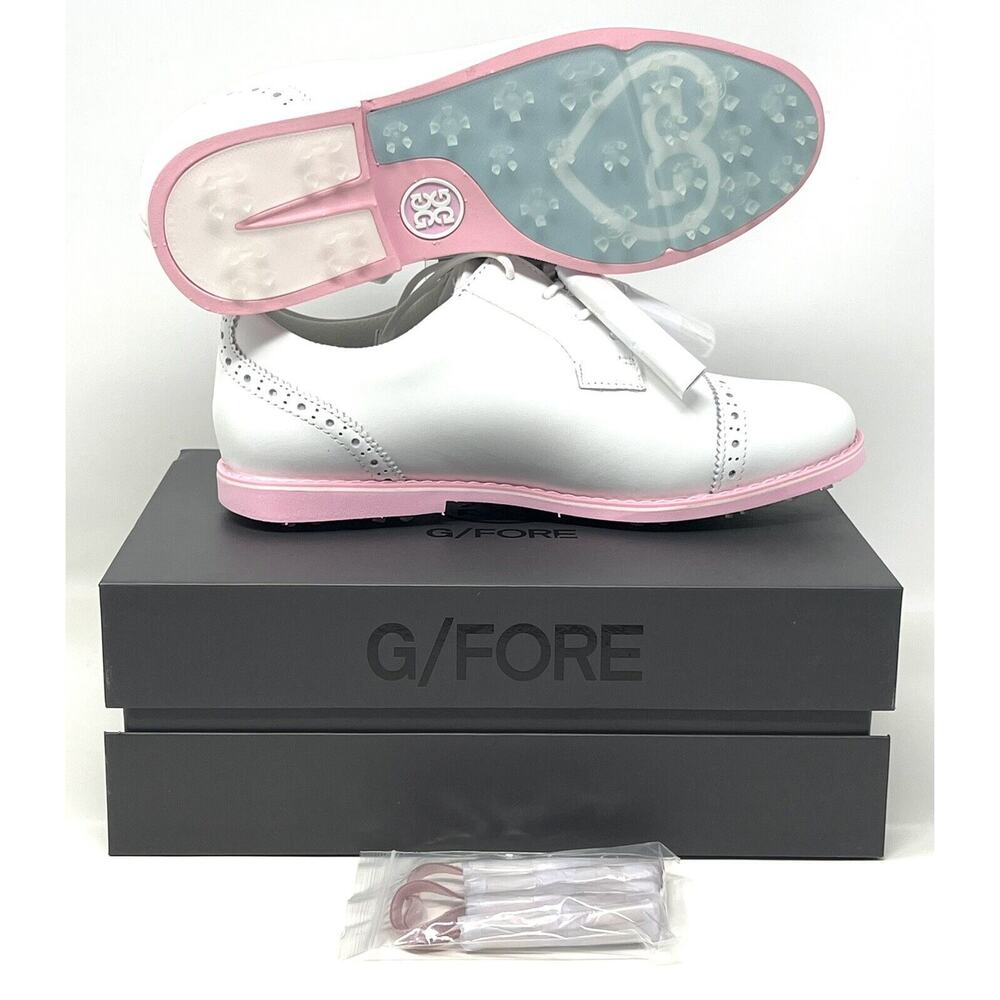 G/FORE Cap Toe Gallivanter Shoes G4 WHT PINK BLUSH Women’s 8.5 G4LF22EF04 Ladies